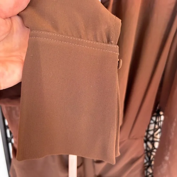 HOUSE of CB Small NWT CLEO Chocolate Chiffon Shirt Dress - Picture 15 of 16